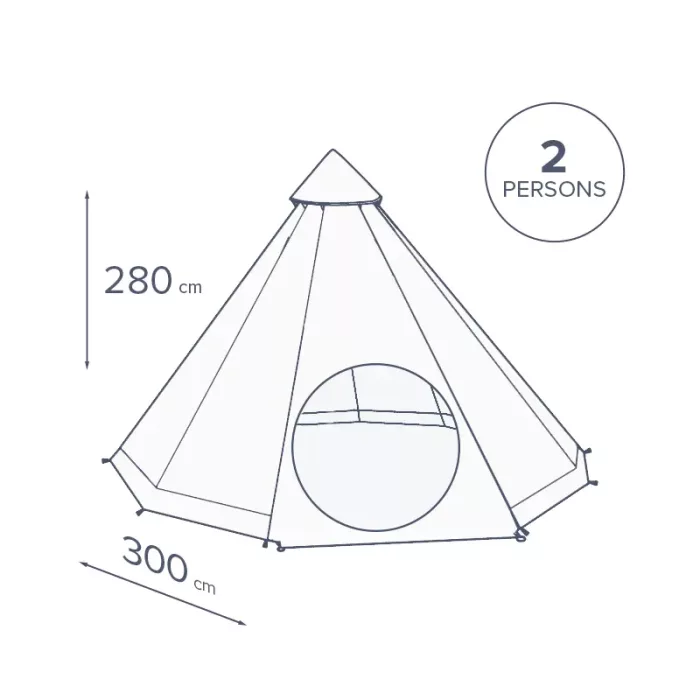 Tipi tent for 2 persons